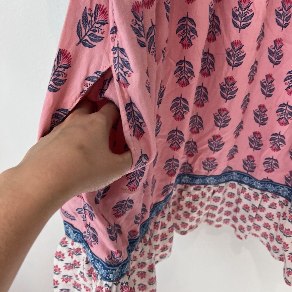 Old Navy Puff-Sleeve Printed Mini Swing Dress size XL Boho Resortwear Summer - Picture 8 of 11